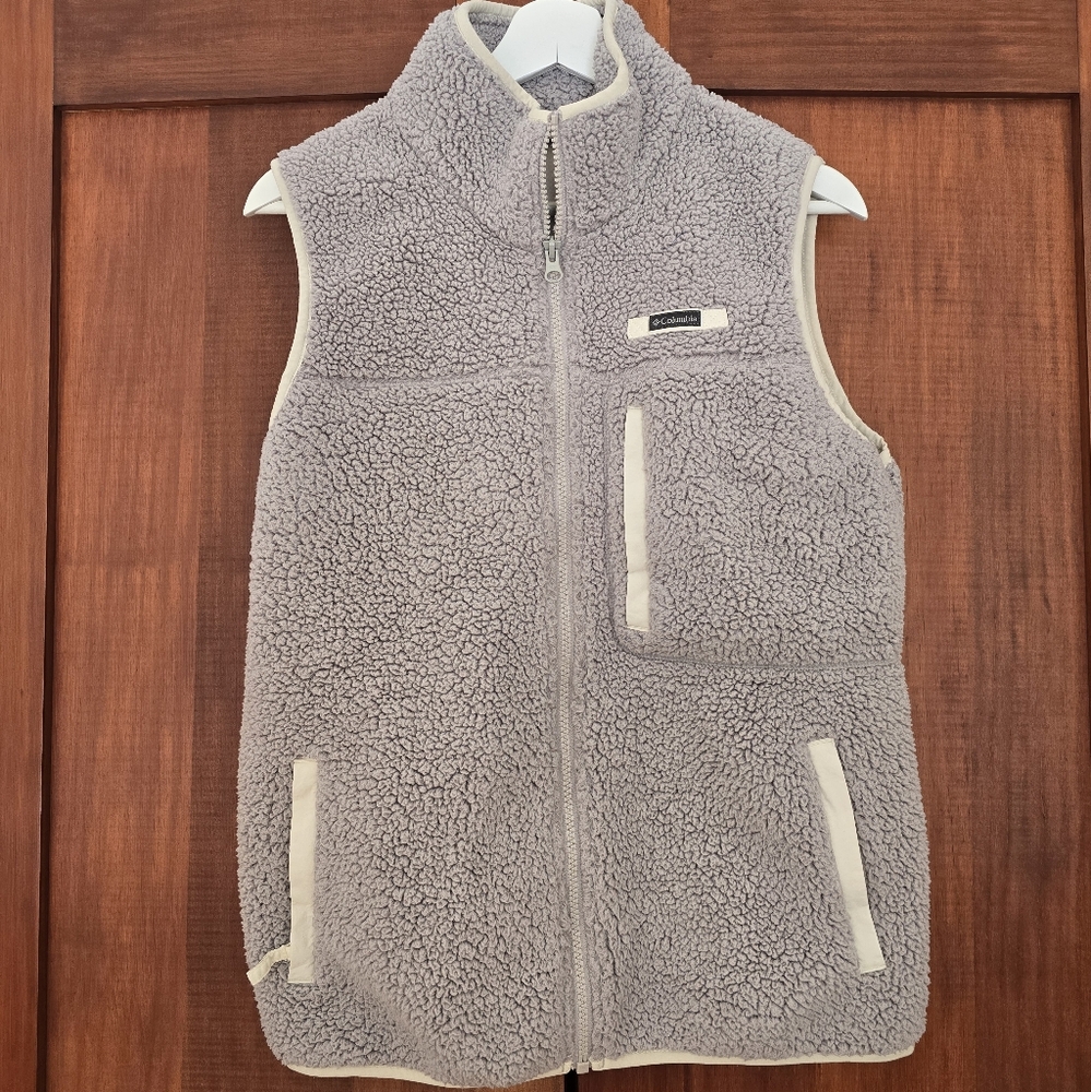 Columbia Gray Sherpa Fleece Vest